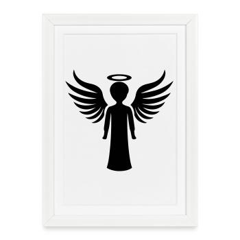 Angel Symbol - Framed poster (27 × 37 cm) - white - Front