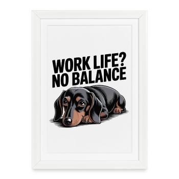 Chien teckel triste - Affiche encadrée (27 × 37 cm) - blanc - Devant