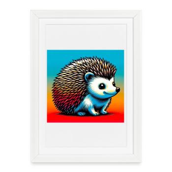 hedgehog - Framed poster (27 × 37 cm) - white - Front