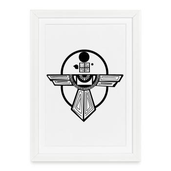 Conception d’un ancien totem de l’oiseau-tonnerre - Affiche encadrée (27 × 37 cm) - blanc - Devant