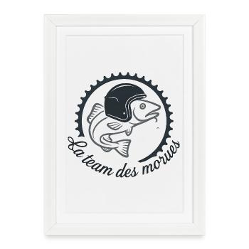Equipe Morues Marin Casqué - Affiche encadrée (27 × 37 cm) - blanc - Devant