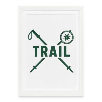 Trail Aventure Boussole et Lames - Affiche encadrée (27 × 37 cm) - blanc - Devant