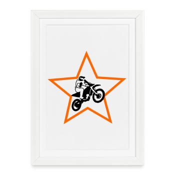 Motocross - Affiche encadrée (27 × 37 cm) - blanc - Devant
