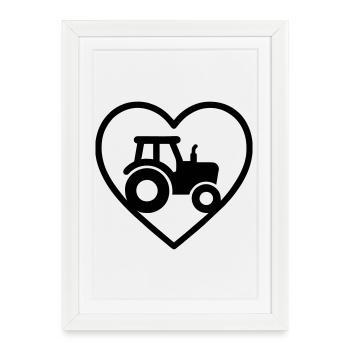 Heart Tractor – Farmer Passion Design - Framed poster (27 × 37 cm) - white - Front