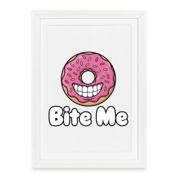 Bite Me Donut Grin - Framed poster (27 × 37 cm) - white - Front