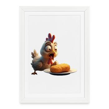 Upset Chicken - Framed poster (27 × 37 cm) - white - Front