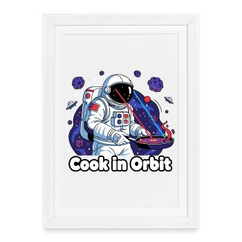 Koch en orbite Astronaute - Affiche encadrée (27 × 37 cm) - blanc - Devant