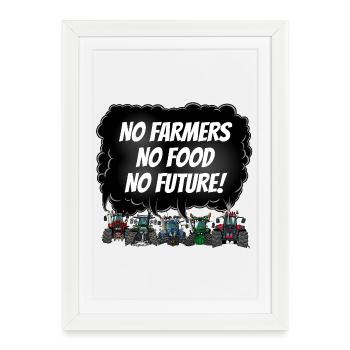 Boerenprotest_tshirt_EN - Framed poster (27 × 37 cm) - white - Front