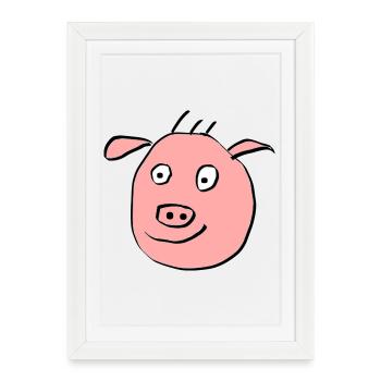 Cute pig face - Framed poster (27 × 37 cm) - white - Front