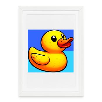 Caneton Canard Canard Canard - Affiche encadrée (27 × 37 cm) - blanc - Devant