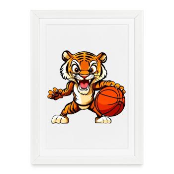 Tiger Basketball / Hooper Baller - Framed poster (27 × 37 cm) - white - Front