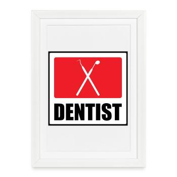 Logo Cabinet Dentaire Professionnel - Affiche encadrée (27 × 37 cm) - blanc - Devant