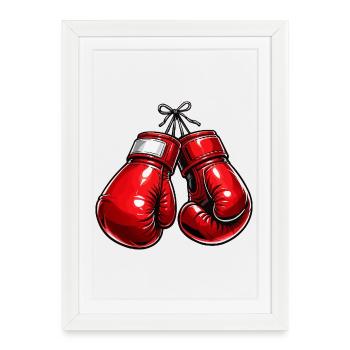 Boxe - Affiche encadrée (27 × 37 cm) - blanc - Devant