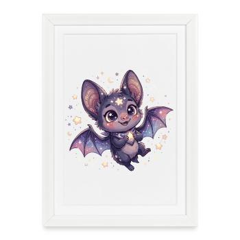 Chauve-souris de l’Étoile de la Nuit - Affiche encadrée (27 × 37 cm) - blanc - Devant