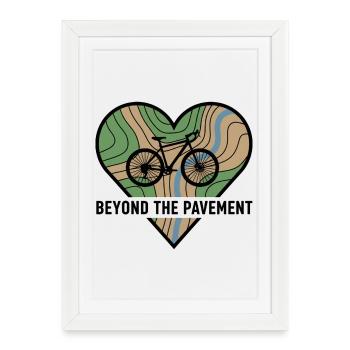 Au-delà du cœur du vélo de gravier sur bitume - Affiche encadrée (27 × 37 cm) - blanc - Devant