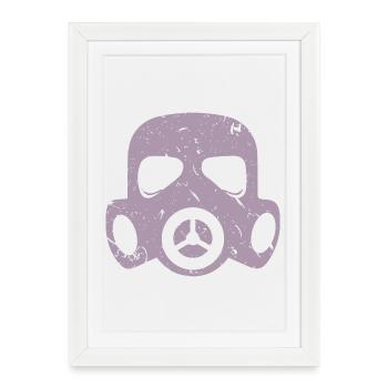 Masque à gaz grunge Particules nucléaires radioactives - Affiche encadrée (27 × 37 cm) - blanc - Devant