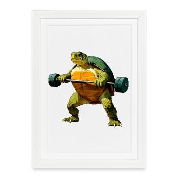 Dresseur de tortues - Affiche encadrée (27 × 37 cm) - blanc - Devant