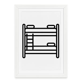 lit superposé - Affiche encadrée (27 × 37 cm) - blanc - Devant
