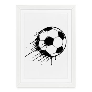 Football Action Graffiti - Framed poster (27 × 37 cm) - white - Front