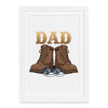 Fier Papa d'un Garçon | Style & Famille - Affiche encadrée (27 × 37 cm) - blanc - Devant