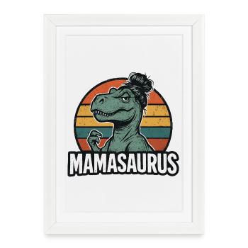 Mamasaurus Mom Mom Gift Idea Humor Funny - Framed poster (27 × 37 cm) - white - Front