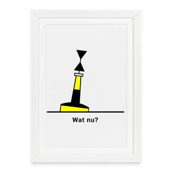 Tonne - Boje Nordsee Segeln Ostsee Maritim - Gerahmtes Poster (27 × 37 cm) - Weiß - Vorne