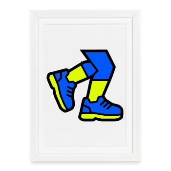 Jogging dynamique des jambes de coureur - Affiche encadrée (27 × 37 cm) - blanc - Devant