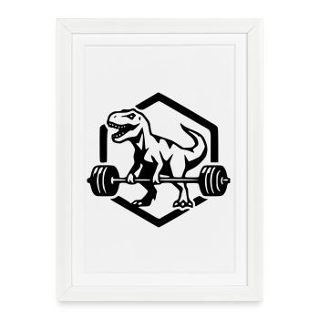 T-Rex - Affiche encadrée (27 × 37 cm) - blanc - Devant