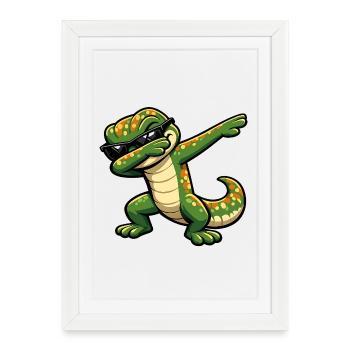 Dabping Gecko - Affiche encadrée (27 × 37 cm) - blanc - Devant