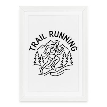 Course sur sentier - Affiche encadrée (27 × 37 cm) - blanc - Devant