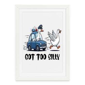 Poursuite policière de Goose on the Run - Affiche encadrée (27 × 37 cm) - blanc - Devant