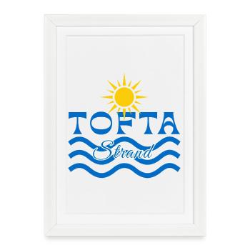 Tofta Strand-Soleil et Vagues - Affiche encadrée (27 × 37 cm) - blanc - Devant