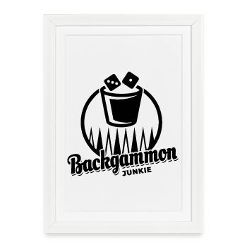 Backgammon Junkie | Board Game | Gift - Framed poster (27 × 37 cm) - white - Front