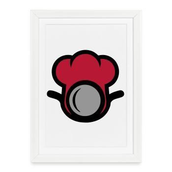 Chef's Hat Restaurant Chef Catering - Framed poster (27 × 37 cm) - white - Front