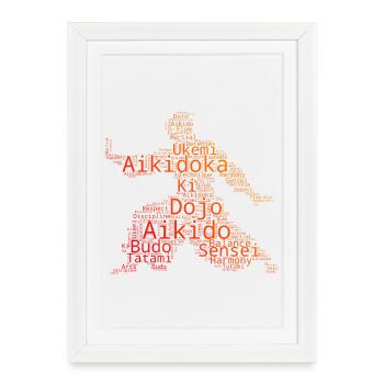 Cadeau d’autodéfense pour un élève d’Aïkido - Affiche encadrée (27 × 37 cm) - blanc - Devant