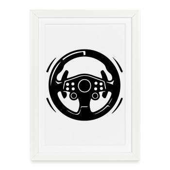 Icône de voiture volant - Affiche encadrée (27 × 37 cm) - blanc - Devant