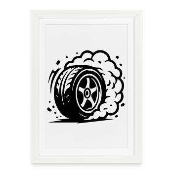Car Tire Drifting Icon - Framed poster (27 × 37 cm) - white - Front