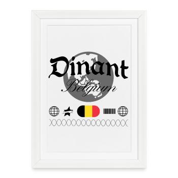 Souvenir de voyage Streetwear Dinant Belgium - Affiche encadrée (27 × 37 cm) - blanc - Devant