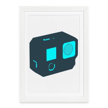 Icône drone Action Camera - Affiche encadrée (27 × 37 cm) - blanc - Devant