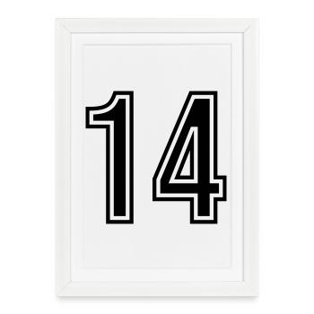 14 Symbole numérique - Affiche encadrée (27 × 37 cm) - blanc - Devant