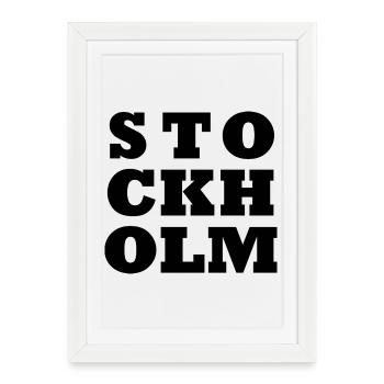 Logo de Stockholm - Affiche encadrée (27 × 37 cm) - blanc - Devant