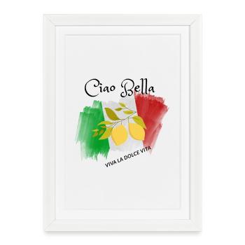 Lemon Branch in Italian Flag - Framed poster (27 × 37 cm) - white - Front
