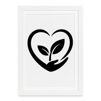 Gardener, Heart, Hand and Plant, Plant Love - Framed poster (27 × 37 cm) - white - Front