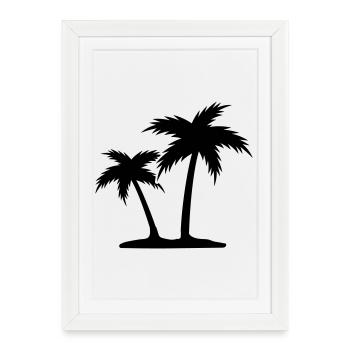 Palmiers - Affiche encadrée (27 × 37 cm) - blanc - Devant
