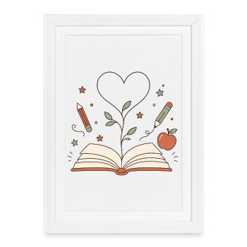 Arbre-cœur tiré du livre – la créativité fleurit - Affiche encadrée (27 × 37 cm) - blanc - Devant