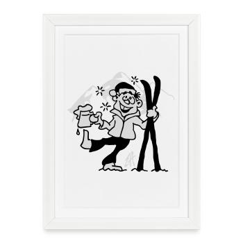 Apres-ski - Affiche encadrée (27 × 37 cm) - blanc - Devant