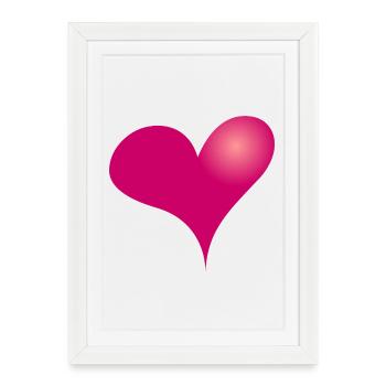 Heart II, Full Color Tee Design - Framed poster (27 × 37 cm) - white - Front