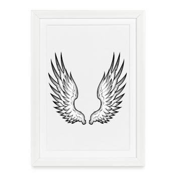 ailes d'ange - Affiche encadrée (27 × 37 cm) - blanc - Devant