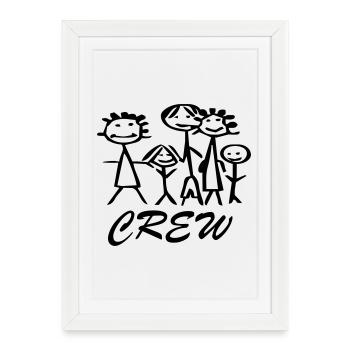 Famille équipe Crew - Affiche encadrée (27 × 37 cm) - blanc - Devant
