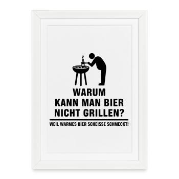 Why can not grilling beer? - Framed poster (27 × 37 cm) - white - Front